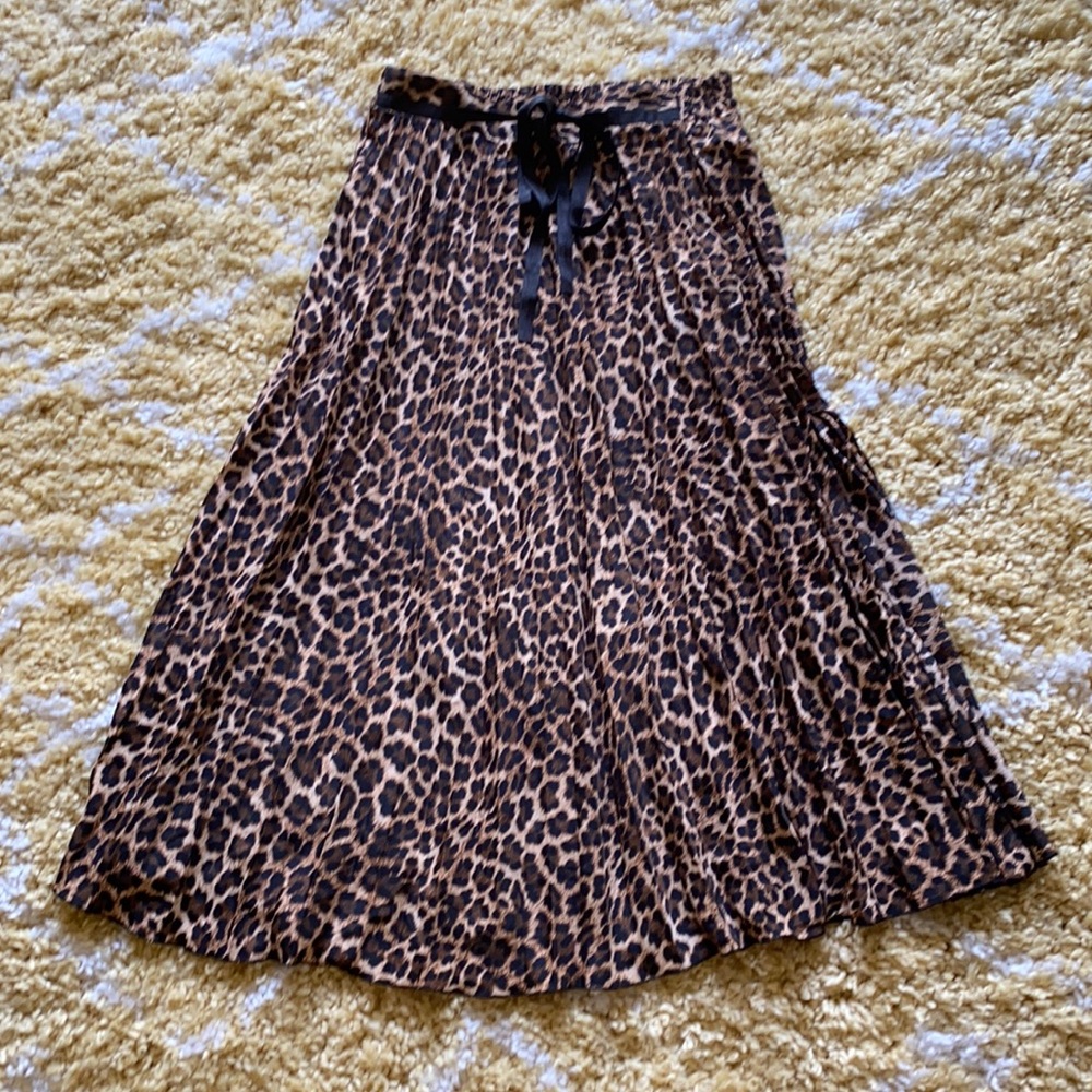 Zara Leopard Print Midi Skirt